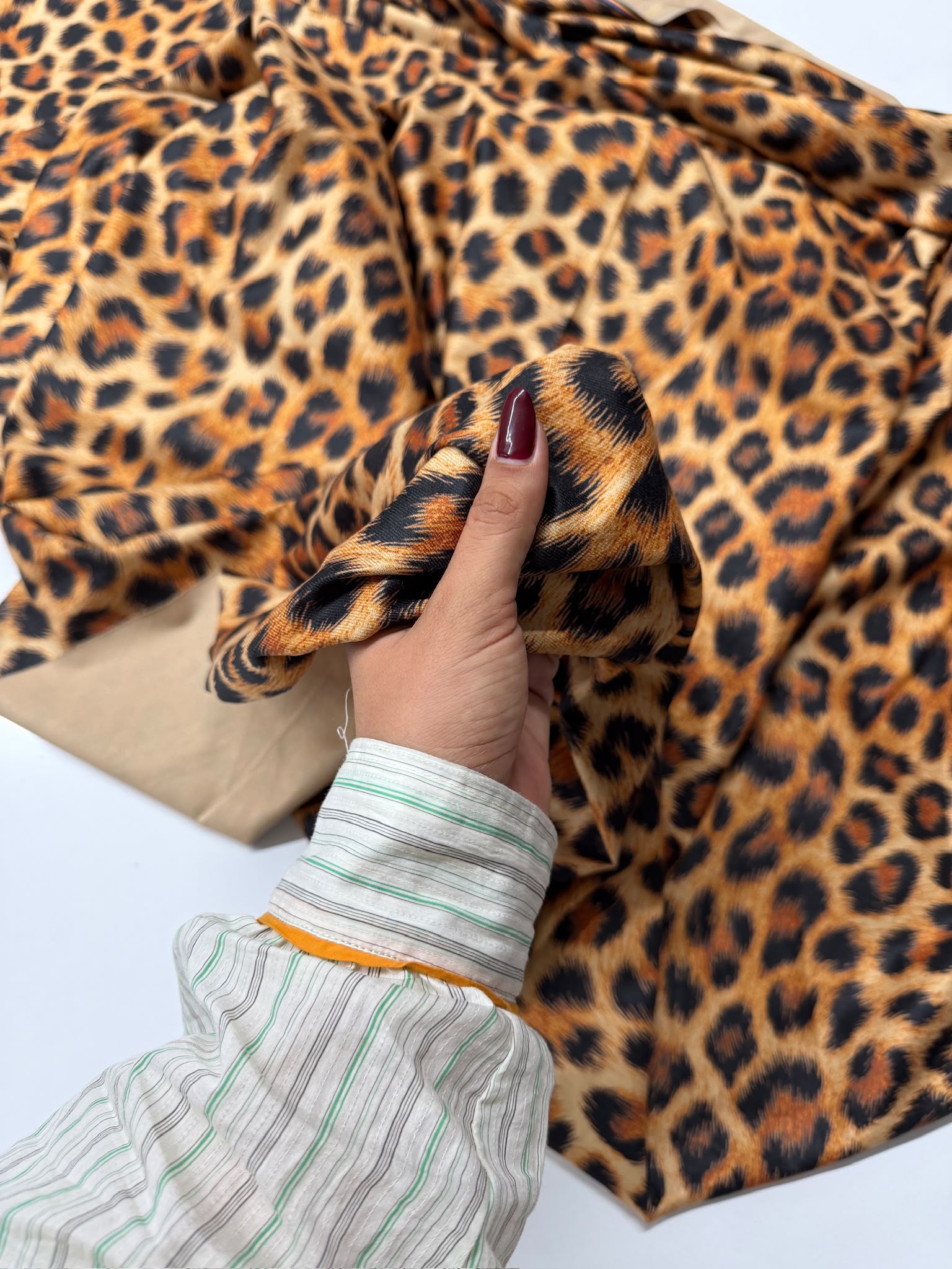 Leopar Desen Süet