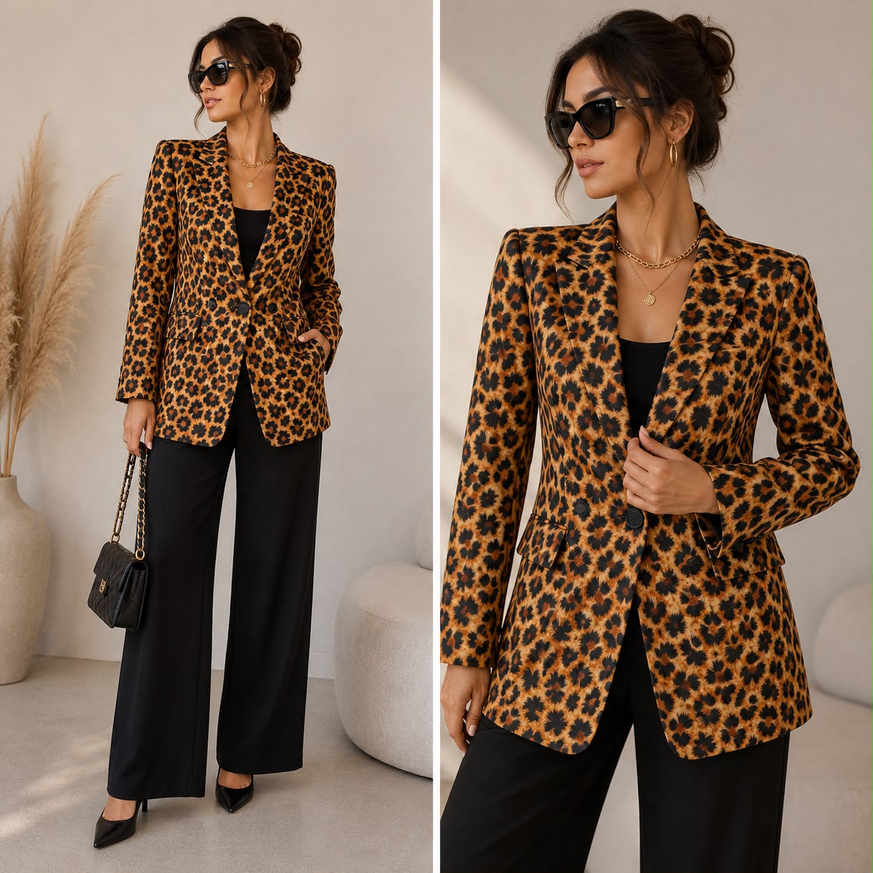 Leopar Desen Süet