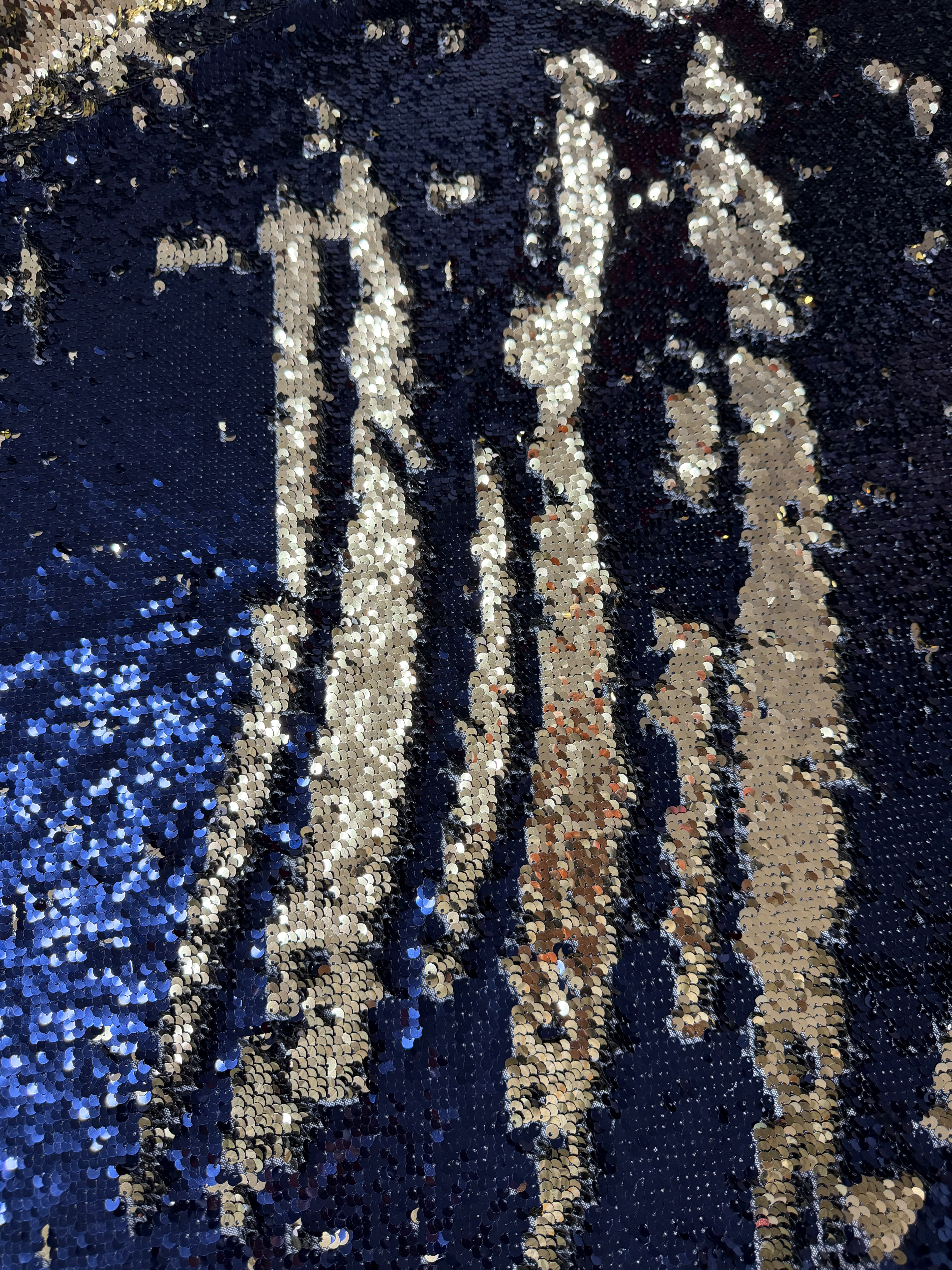 Gold Lacivert Payet Kumaş